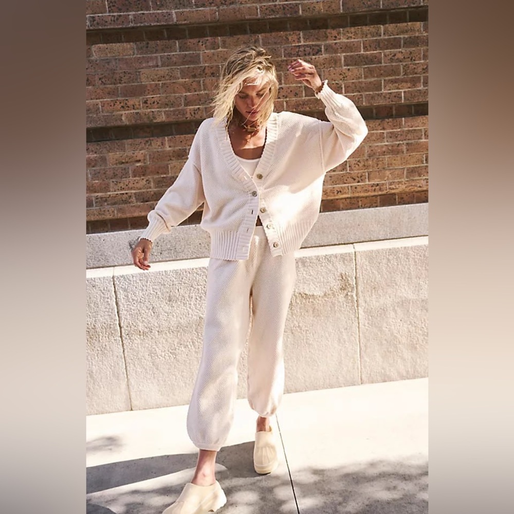 FREE PEOPLE Hailee Cardi  Set - Powder Sand 🎉 NWOT - Picture 9 of 15